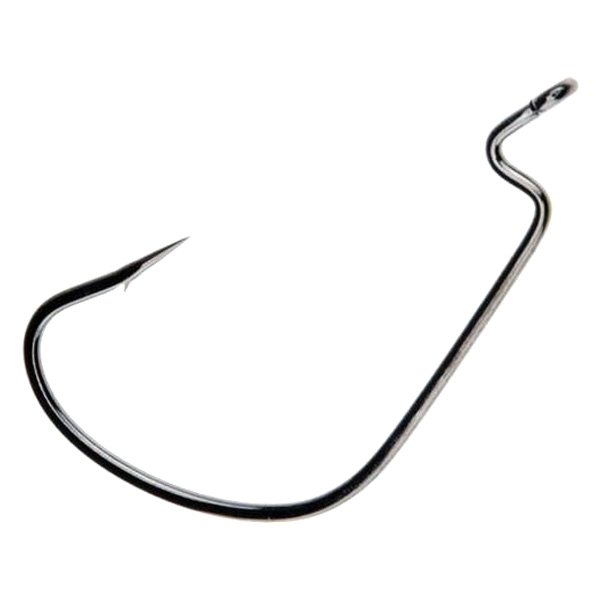 Gamakatsu® - G-Lock Offset Shank Worm 2/0 Size Black Hooks, 6 Pieces