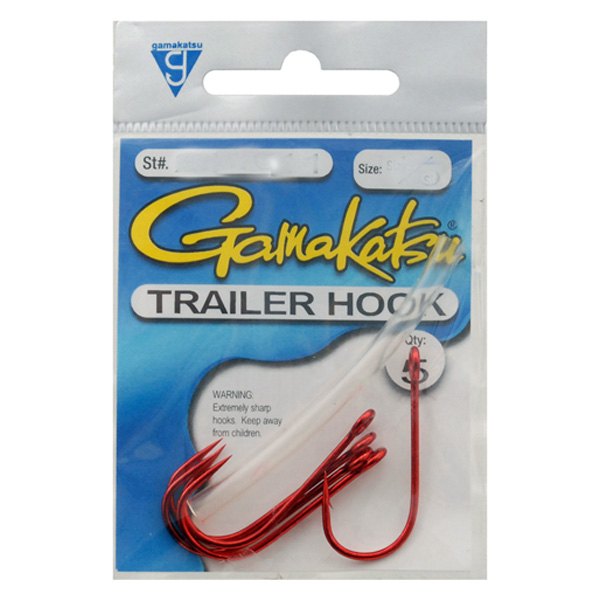 Gamakatsu® - Spinner Bait Trailer 1/0 Size Red Hooks, 5 Pieces