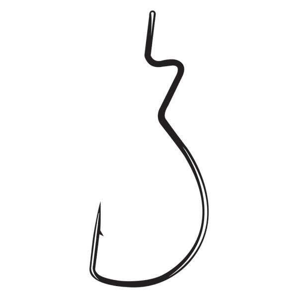 Gamakatsu® - Skip Gap Worm 4/0 Size Black Hooks, 5 Pieces