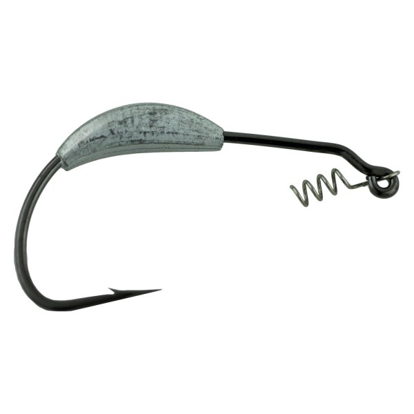 Gamakatsu® - Weighted Worm 1/16 oz. 3/0 Size Black Hooks with Superline Spring Lock, 4 Pieces