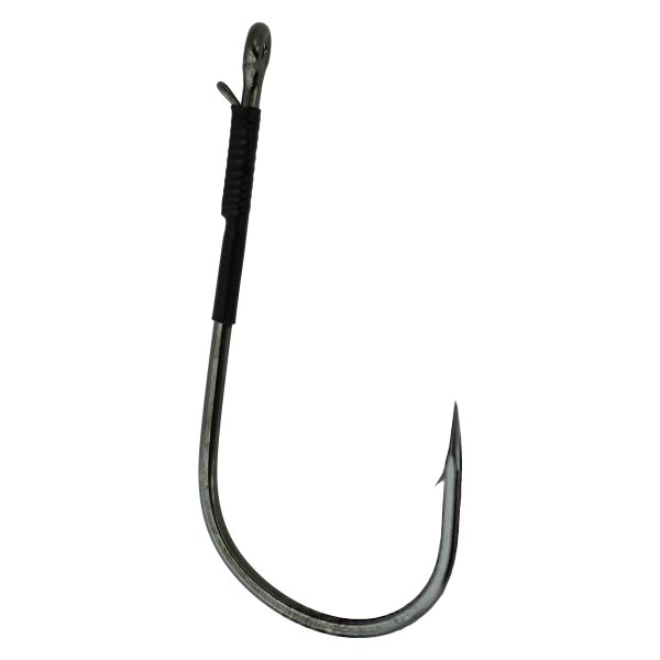 Gamakatsu® - Heavy Cover Worm 4/0 Size Black Hooks with Wire Keeper, 4 Pieces