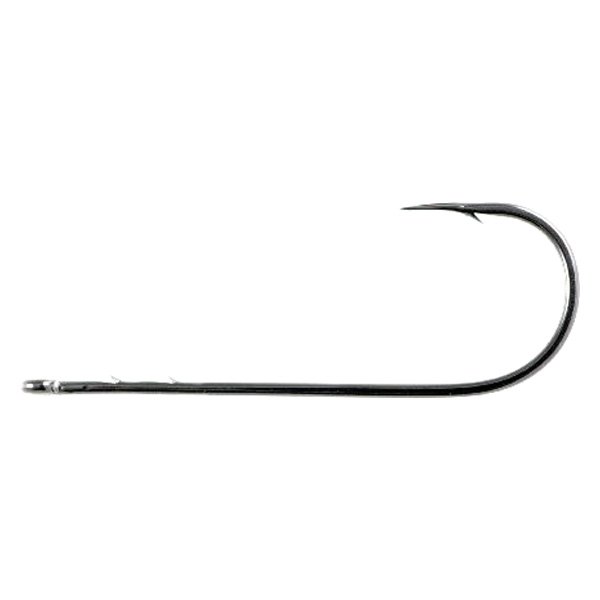 Gamakatsu® - Round Bend Worm 4/0 Size Black Hooks, 5 Pieces