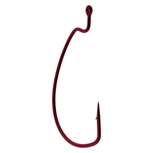 Gamakatsu® 58311 - EWG Offset Shank Worm 1/0 Size Red Hooks, 6 Pieces 