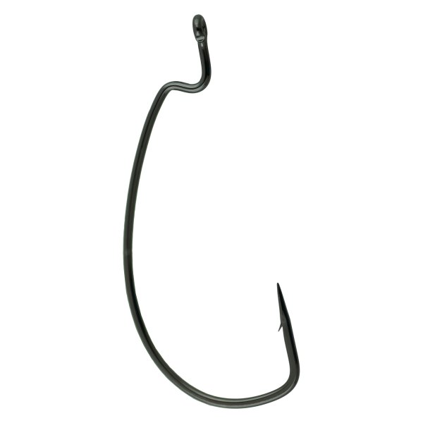 Gamakatsu® - EWG Offset Shank Worm 1/0 Size Black Hooks, 25 Pieces