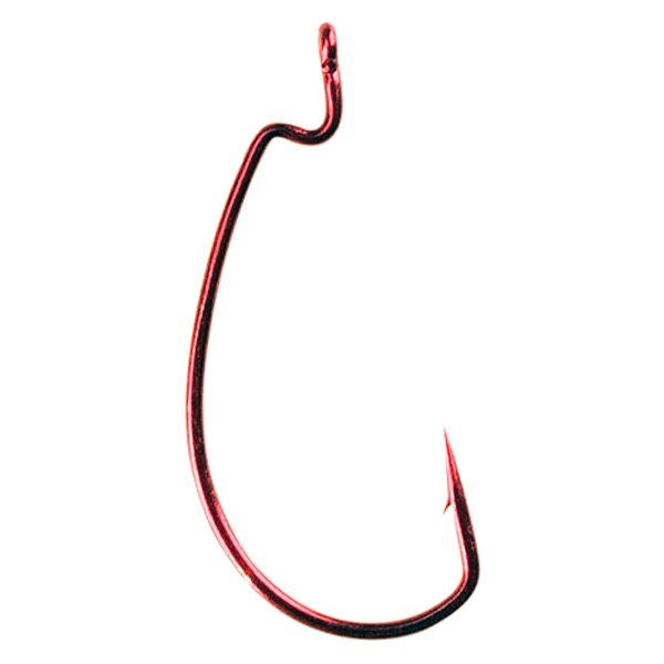 Gamakatsu® - EWG Superline Offset Shank Worm 3/0 Size Red Hooks, 5 Pieces