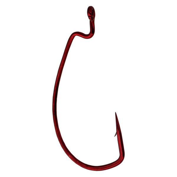 Gamakatsu® - EWG Superline Offset Shank Worm 4/0 Size Red Hooks, 4 Pieces