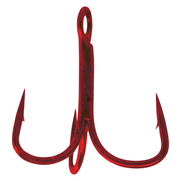 Gamakatsu® - Extra Wide Gap Treble 2 Size Red Hooks, 8 Pieces