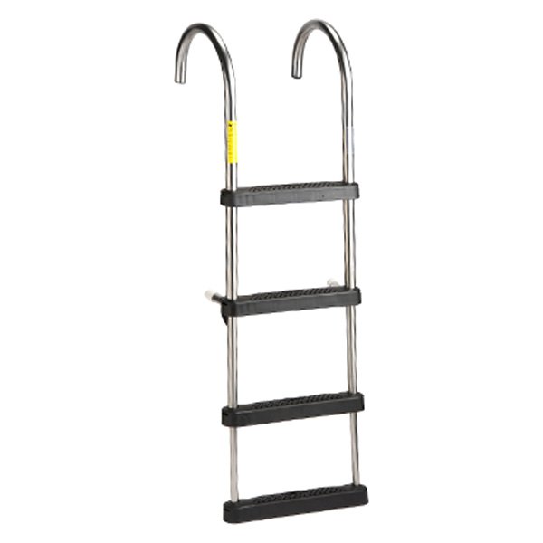 Garelick® - 51" H Stainless Steel 4-Step Telescoping Pontoon Hook Ladder with Deck Mounting Cups