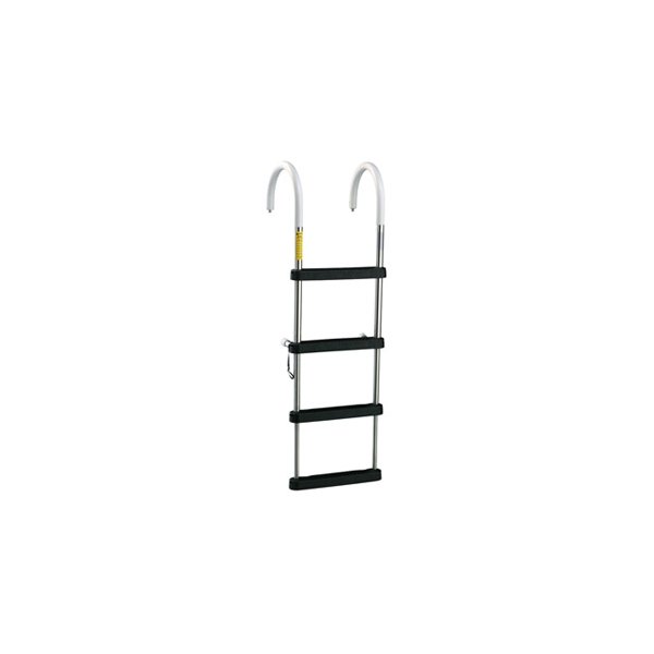 Garelick® - 51" H Stainless Steel 4-Step Telescoping Pontoon Hook Ladder with Shur-Loc