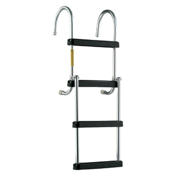 Garelick® - 43" H Stainless Steel 4-Step Folding Pontoon Hook Ladder with Deck Mounting Cups
