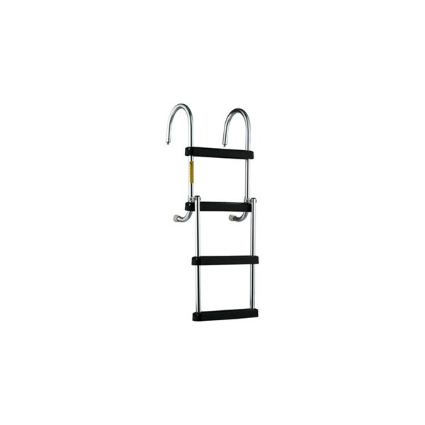 Garelick® - 43" H Stainless Steel 4-Step Folding Pontoon Hook Ladder with Shur-Loc