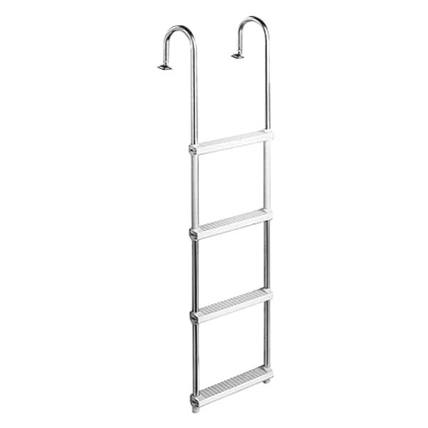 Garelick® - 50" H Aluminum 4-Step Pontoon Hook Ladder with Shur-Loc