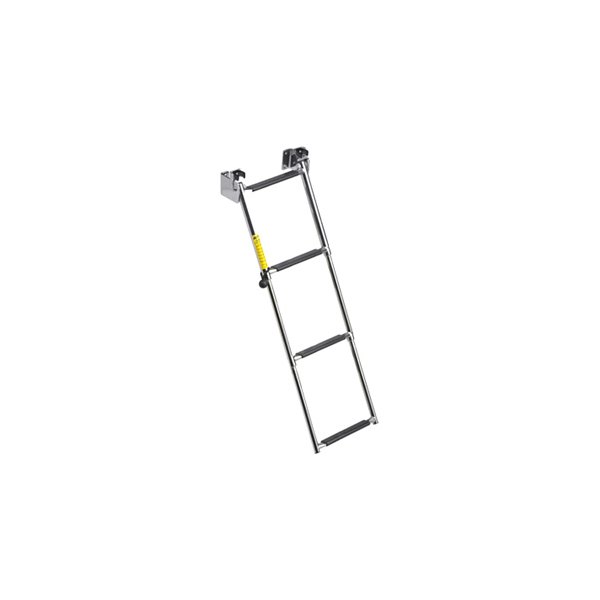 Image may not reflect your exact product! Garelick® - 34-1/2" H Stainless Steel 4-Step Telescoping Transom Ladder