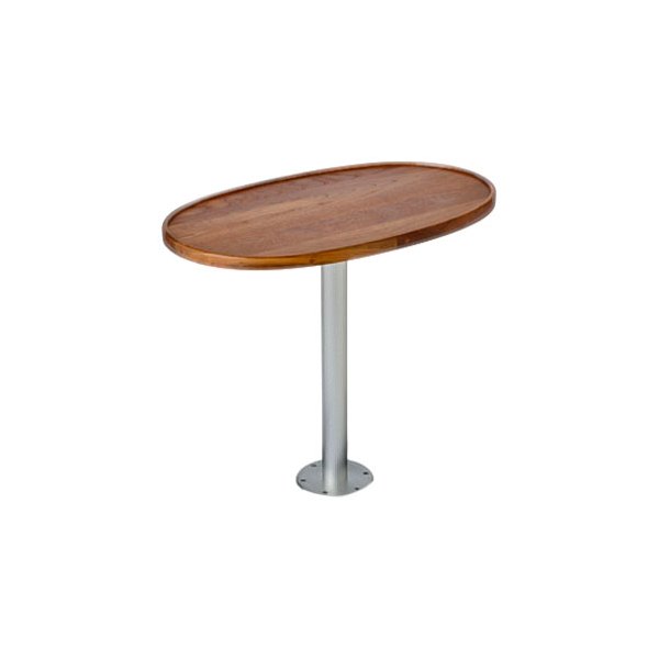 Garelick® - 30" L x 18" W x 30" H Teak Oval Table Top with Attached Surface Mount Casting