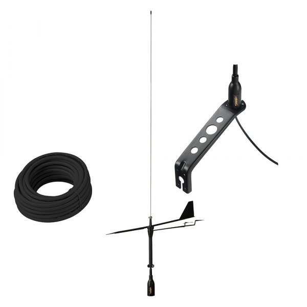 Glomex® - Black Swan 33" 3 dB Black VHF Antenna with 66' RG58 Cable and L-Bracket