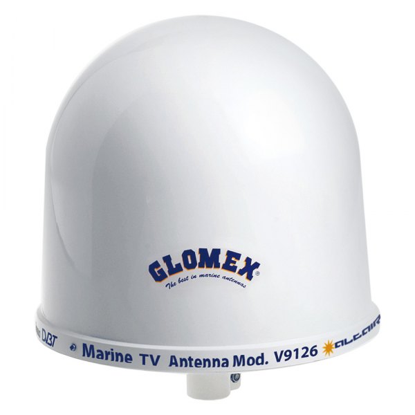 Glomex® - Altair AGC 27.5 dB 10" Dia. White TV Antenna with 66' Cable