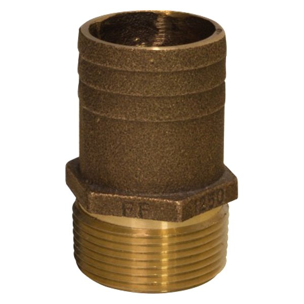 Groco® - 1-1/4" Hose I.D. to 1" NPT(M) Bronze Hose/Pipe Adapter