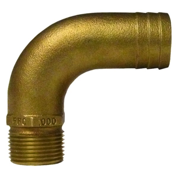 Groco® - FFC Series 1-1/4" Hose I.D. to 1" NPT(M) 90° Bronze Elbow Hose/Pipe Adapter