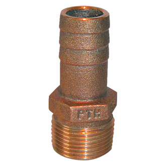 Groco® PTH-1000 - 1" Hose I.D. to 1" NPT(M) Bronze Hose/Pipe Adapter
