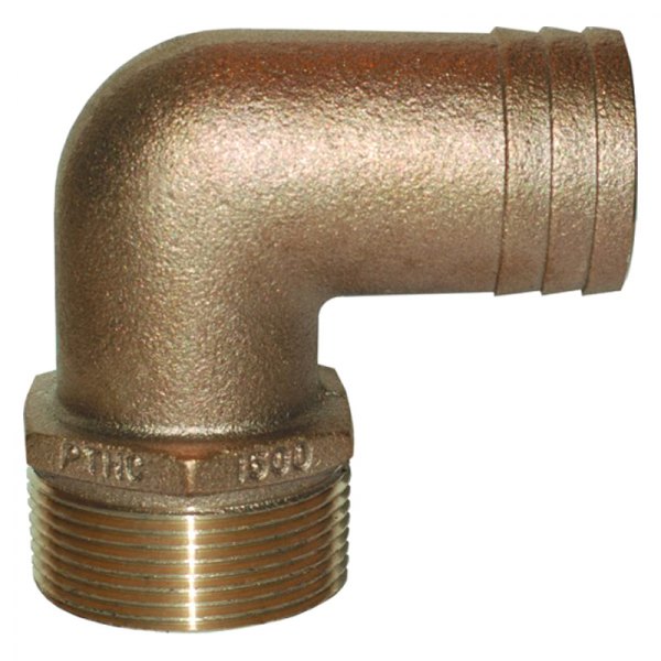 Groco® - PTHC Series 1" Hose I.D. to 1" NPT(M) 90° Bronze Elbow Hose/Pipe Adapter
