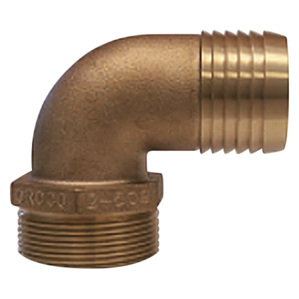 Groco® - PTHC Series 1" Hose I.D. to 1" BSPP(M) 90° Bronze Elbow Hose/Pipe Adapter
