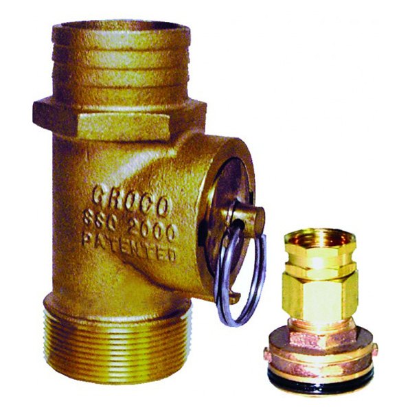 Groco® - 1-1/4" NPT(M) to 1-1/4" Hose I.D. Bronze Engine Flush Service Adapter