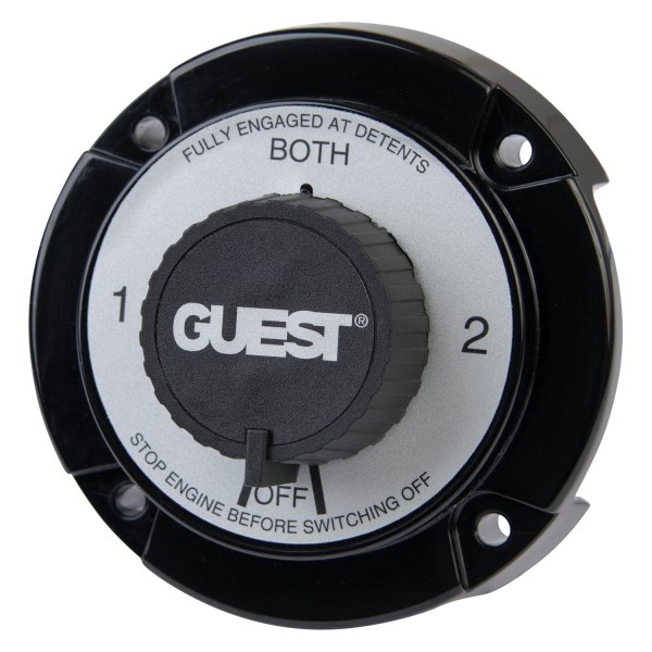Guest® - 230 A 1-Pole Universal Mount Triple Throw Selector Battery Switch with AFD for 6/12/24/36 V Systems