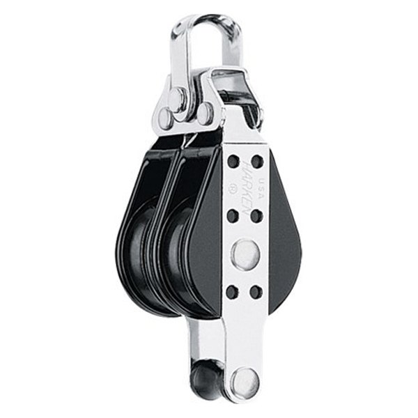 Harken® - Plain Bearing Sheave Double Utility Block with Fixed Eye & Becket for 3/8" D Lines
