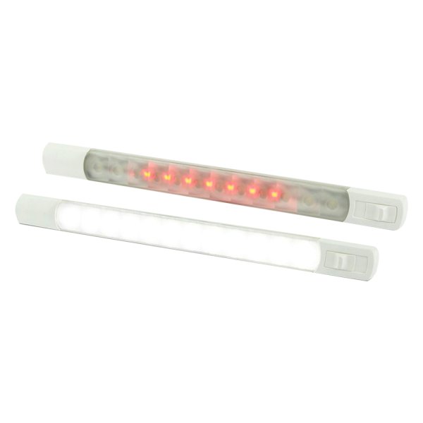 Hella Marine® - 11.14"L x 1"W 12V DC 250lm Red/White Surface Mount LED Light Bar with Switch