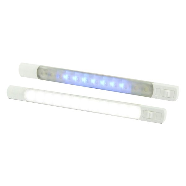 Hella Marine® - 11.14"L x 1"W 12V DC 250lm Blue/White Surface Mount LED Light Bar with Switch