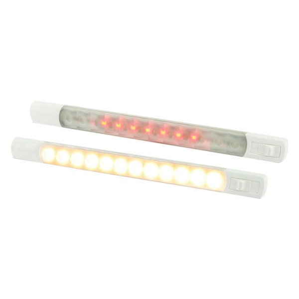 Hella Marine® - 11.14"L x 1"W 12V DC 250lm Red/Warm White Surface Mount LED Light Bar with Switch
