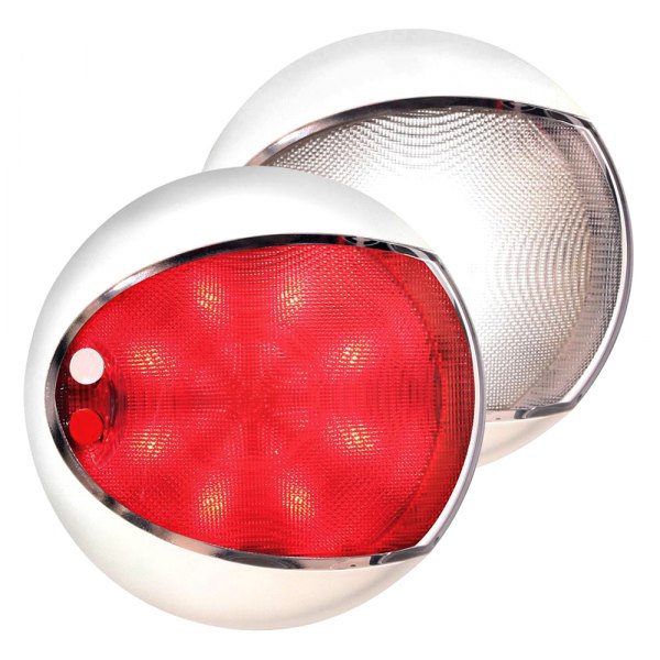 Hella Marine® - EuroLED 130 5.1"D 12/24V DC Red/White Recessed Screw Mount LED Courtesy Light with Switch