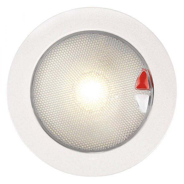 Hella Marine® - EuroLED 150 5.9"D 12/24V DC Red/Warm White Recessed Screw Mount LED Courtesy Light with Switch