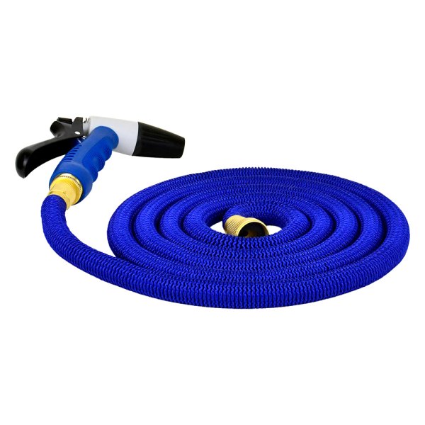 HoseCoil® - 3/4" D x 25' L Blue Rubber Expandable Hose with Nozzle & Bag