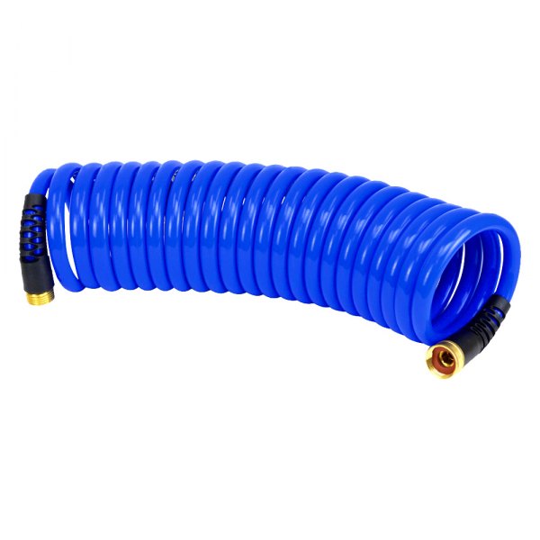 HoseCoil® - PRO 1/2" D x 25' L Blue HP Quality Hose with Dual Flex Relief