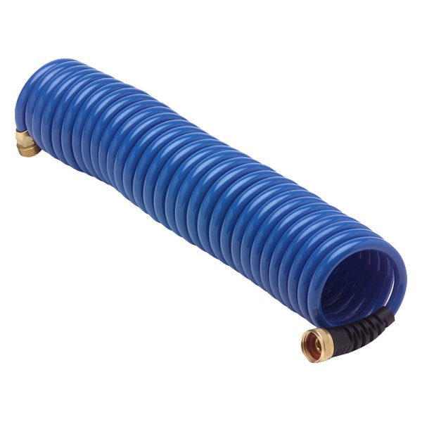 HoseCoil® - 3/8" D x 25' L Blue Washdown Hose with Dual Flex Relief