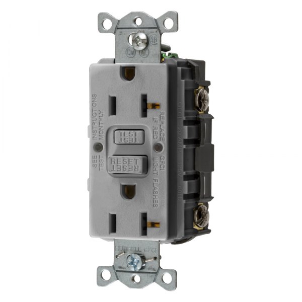 Hubbell® - 15 A 125 V 2-Pole 3-Wire Gfr-Gray Ground Fault Receptacle
