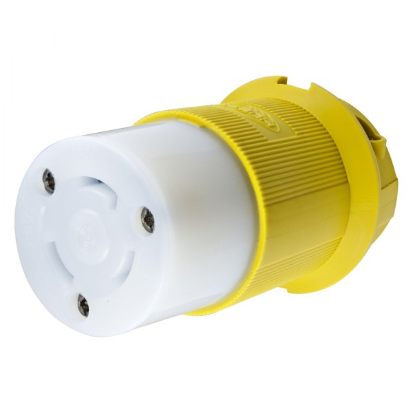 Hubbell® - 30 A 125 V AC 16 AWG to 8 AWG 2-Pole 3-Wire Yellow Nylon Twist-Lock Female Connector