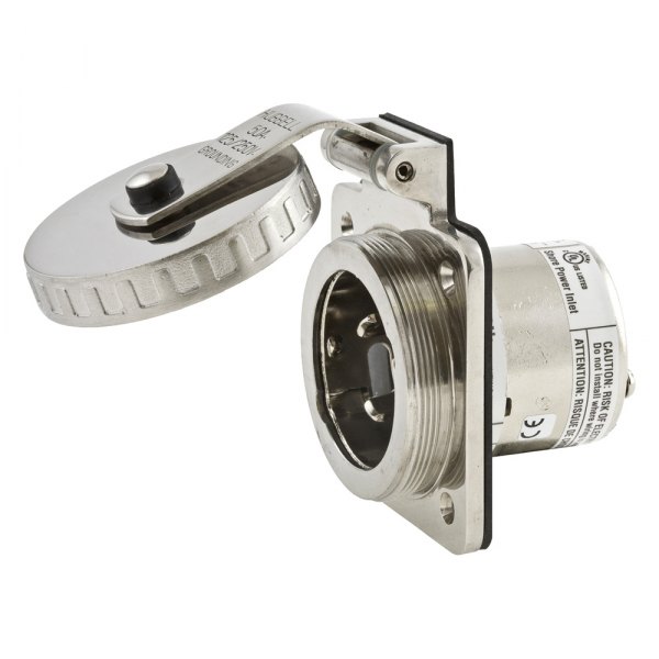Hubbell® - 50 A 125/250 V AC 6 AWG 3-Pole 4-Wire Stainless Steel Shore Power Inlet