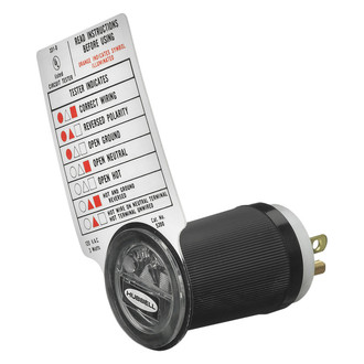 Hubbell® - 15 A 125 V AC 2-Pole 3-Wire White Thermoplastic Receptacle Circuit Tester