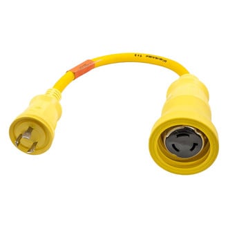 Hubbell® - 50 A 125 V Female to 30 A 125 V Male Locking Lighted Pigtail Adapter