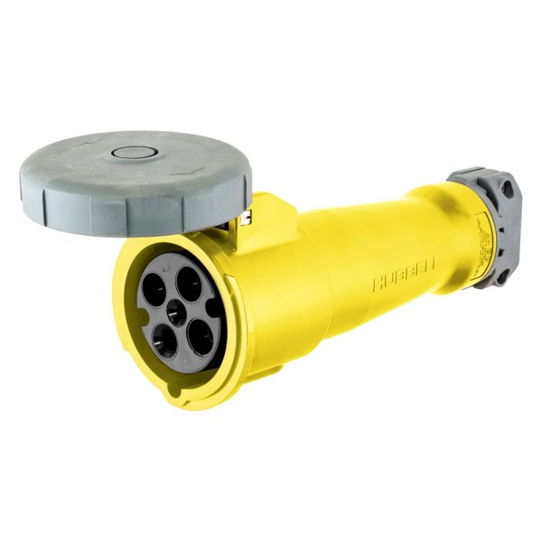 Hubbell® - 100 A 125/250 V AC 3-Pole 4-Wire Yellow Female Connector for Use with Boat Inlet