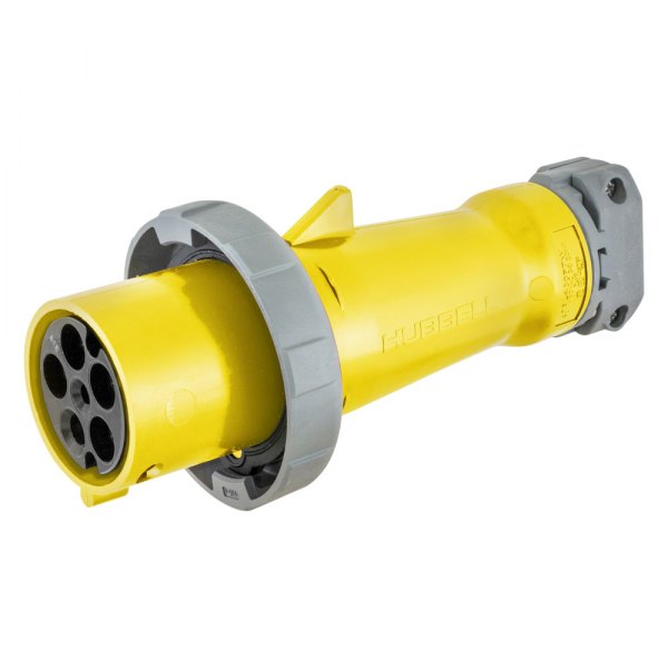 Hubbell® - 100 A 277/480 V AC 4-Pole 5-Wire Yellow Female Connector with Snap Ring