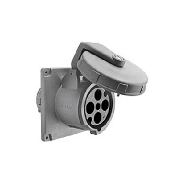Hubbell® - 100 A 125/250 V AC 3 AWG to 10 AWG 3-Pole 4-Wire Gray Thermoplastic Dock Side Receptacle