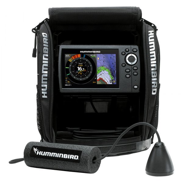 Humminbird® - Ice Helix G3 5 GPS 5" All-Season Fish Finder/Chartplotter Kit with Transducer, Basemap