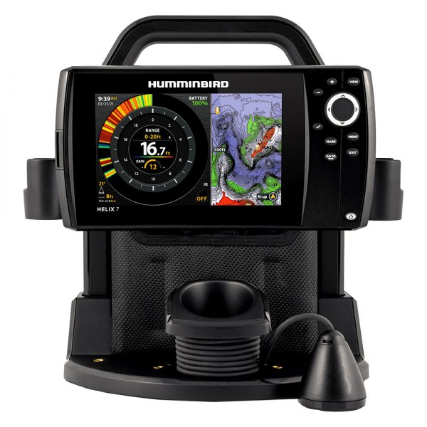 Humminbird® - Ice Helix G4 7 GPS 7" Fish Finder/Chartplotter with Transducer, Basemap