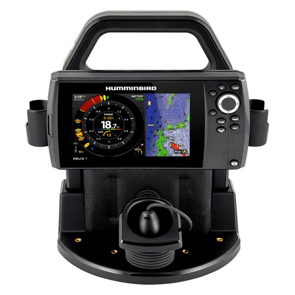 Humminbird® - Ice Helix G4 7 GPS 7" All Season Fish Finder/Chartplotter Kit with Transducer, Basemap
