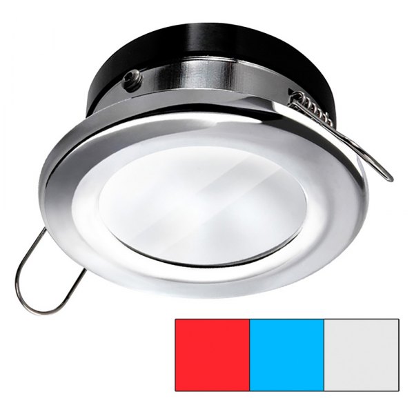 i2Systems® - Apeiron A1120 3.15"D 12/24V DC Cool White/Blue/Red Recessed Spring Mount LED Courtesy Light