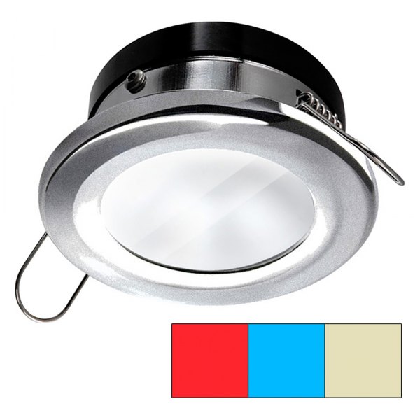 i2Systems® - Apeiron A1120 3.15"D 12/24V DC Red/Warm White/Blue Recessed Spring Mount LED Courtesy Light
