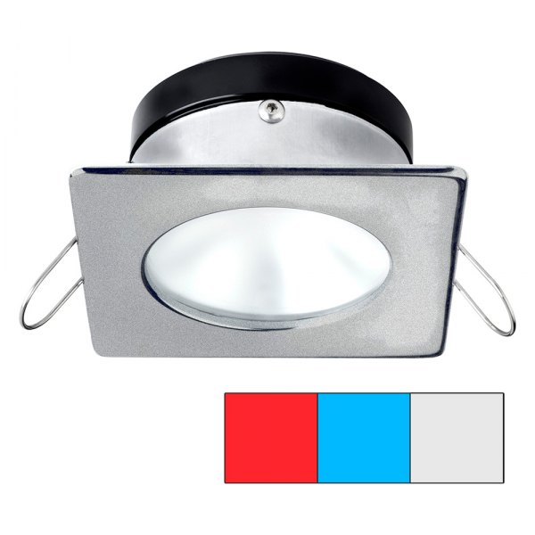 i2Systems® - Apeiron A1120 3.15"L x 3.15"W 12/24V DC Red/Cool White/Blue Recessed Spring Mount LED Courtesy Light